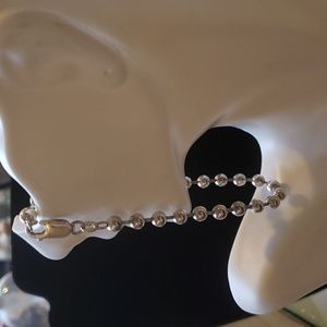 Sterling silver beaded bracelet with lobster claw closure